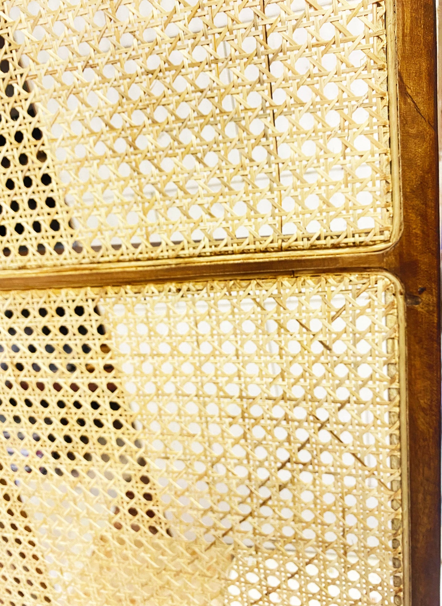 Mid century cane knitted Bathroom divider, Hand knitted Privacy Rattan 8 feet height bathroom divider screen partition