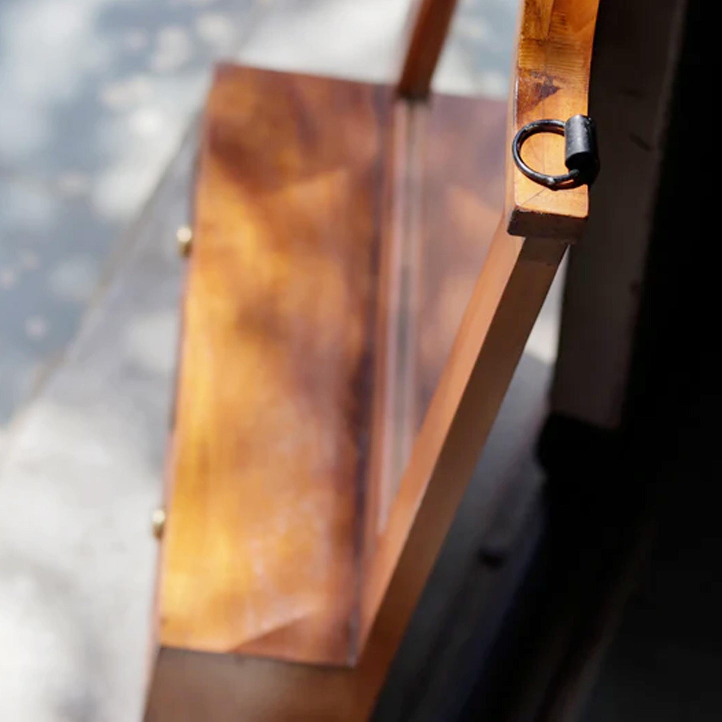 Handmade Wood Wall Mirror with Shelves: Mid-Century Modern Decor