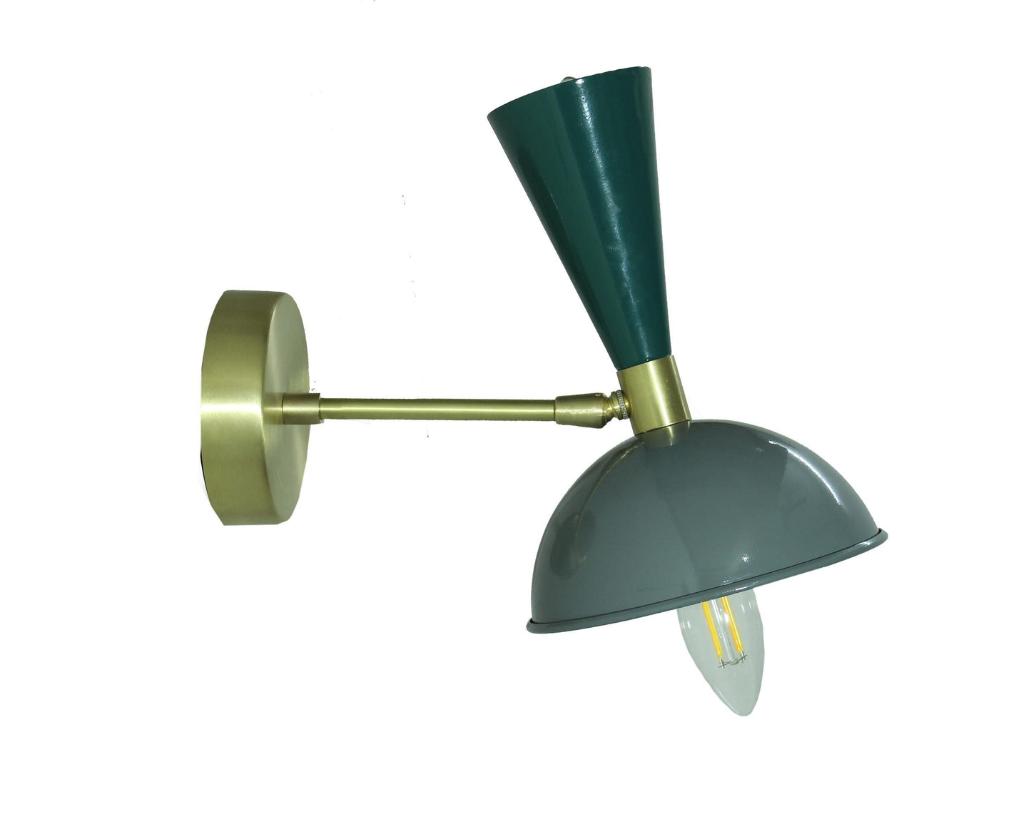 Handmade Brass Diabolo Wall Sconce: Mid-Century Modern Articulated Light