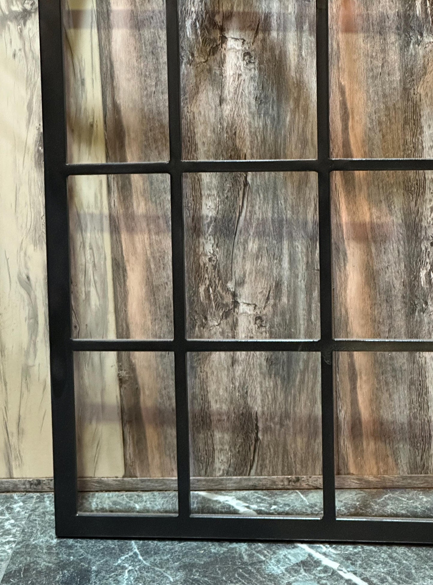 Handmade Moroccan Arched Window Frame: Black Metal Decorative Hanging