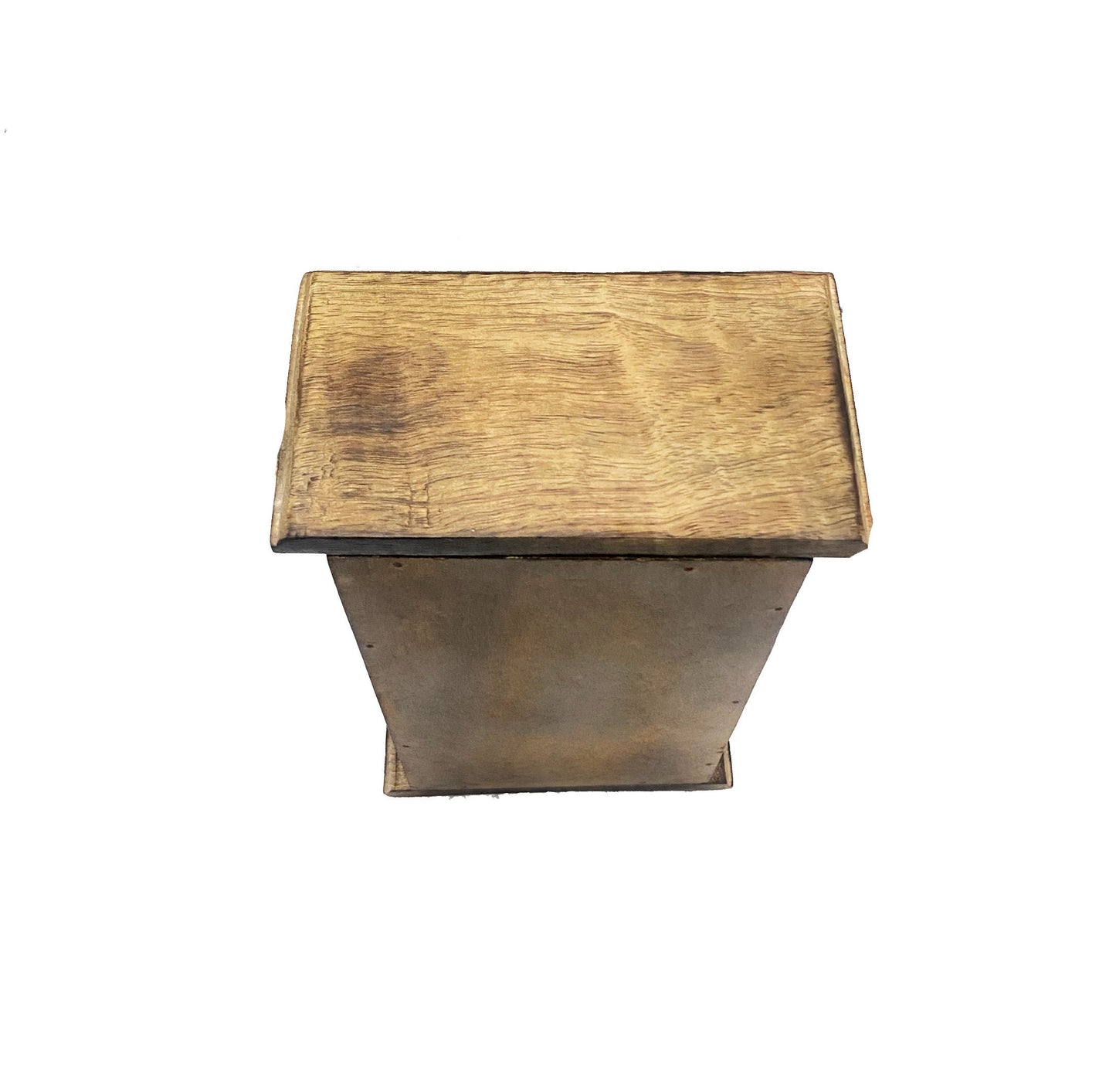 Handmade Wooden Shelf with Ceramic 3-Drawer - Antique Brown