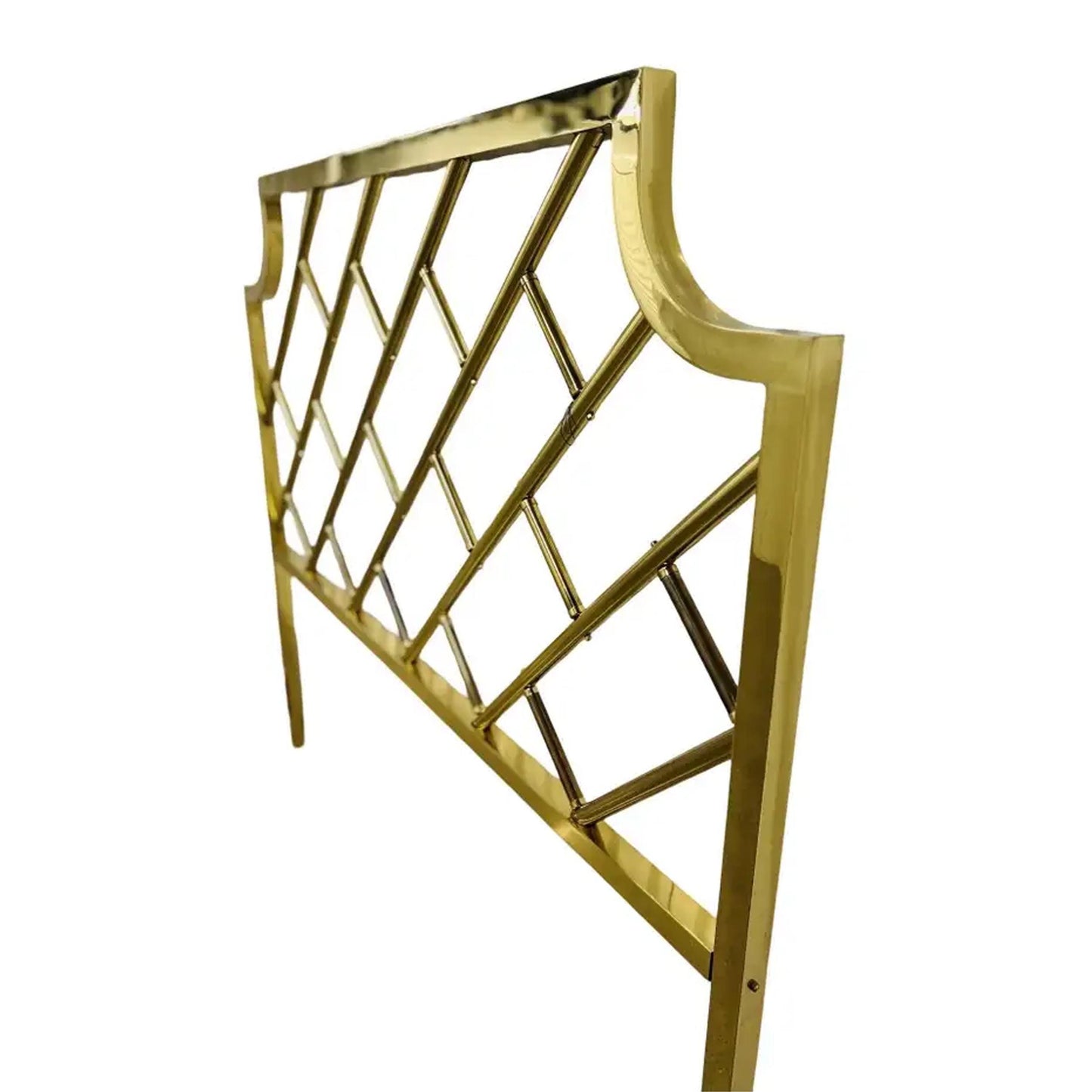 Mid Century Brass King Headboard: Handmade Rococo Louis XV Style