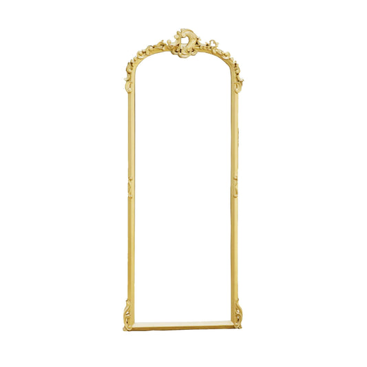 Handmade Royal Gold Wood Wall Mirror: Mid-Century Modern Decor (24x60 In.)