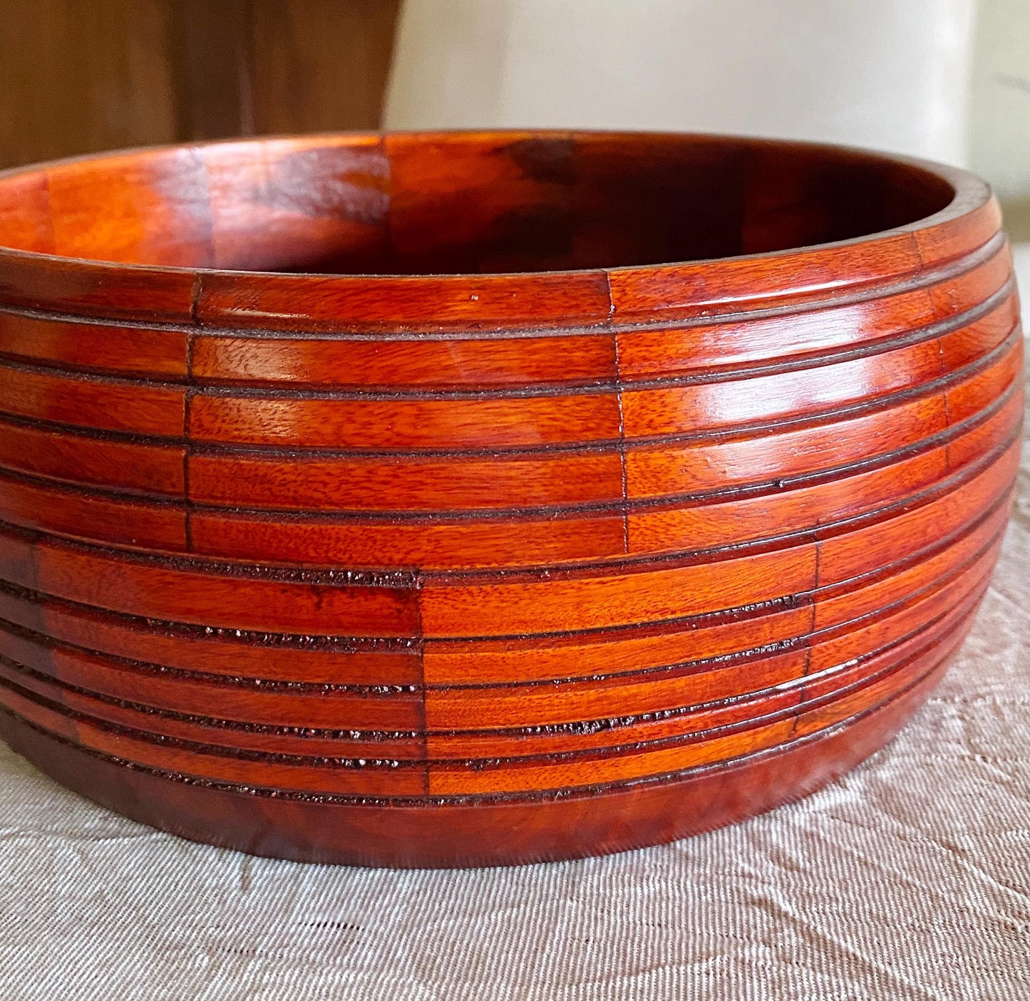 Handmade Teak Wood Casserole Dish with Lid - Brown Roti Chapati Box