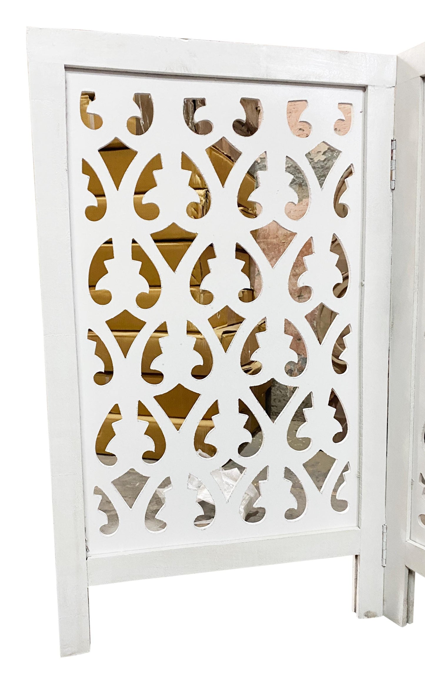 3.5 feet height Leaves Design Wooden Folding Divider, Partition, Handmade Self standing separator