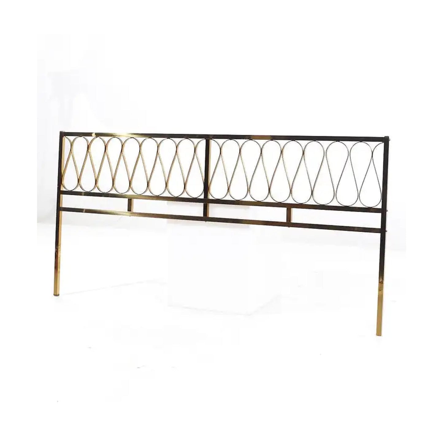 Mid-Century Modern Brass Headboard: Handmade King/Queen Size