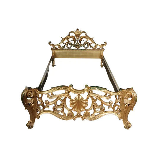 Mid Century Handmade 20th Century Rococo Gold French Louis XV Bed