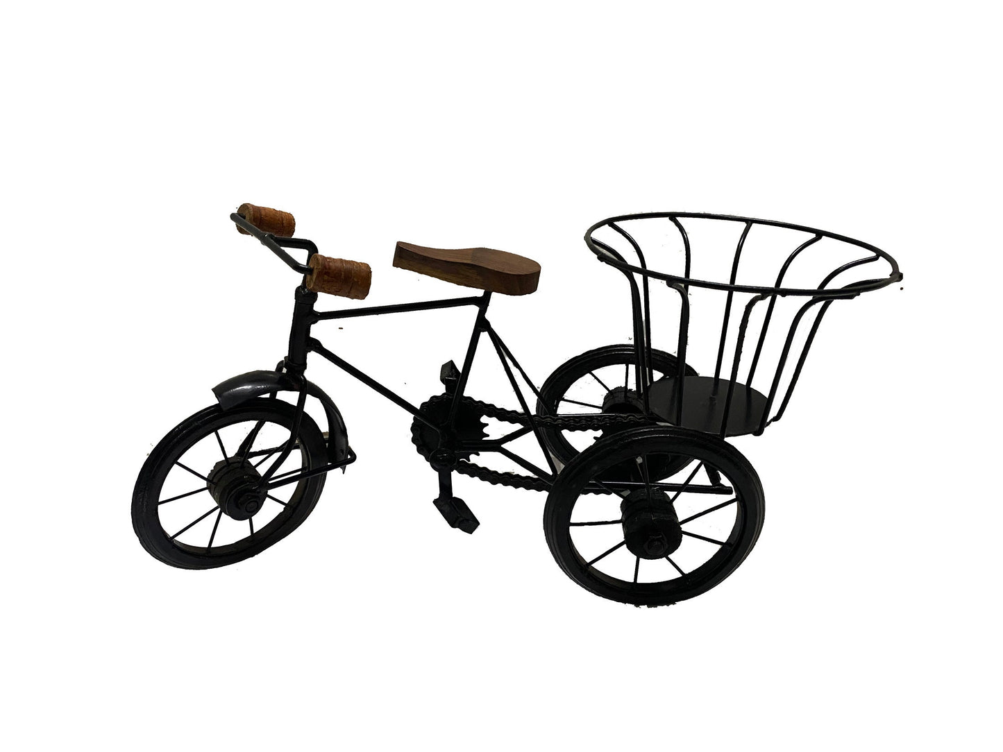 Metal and Wood Tricycle, Small tray or Flower pot, basket home décor