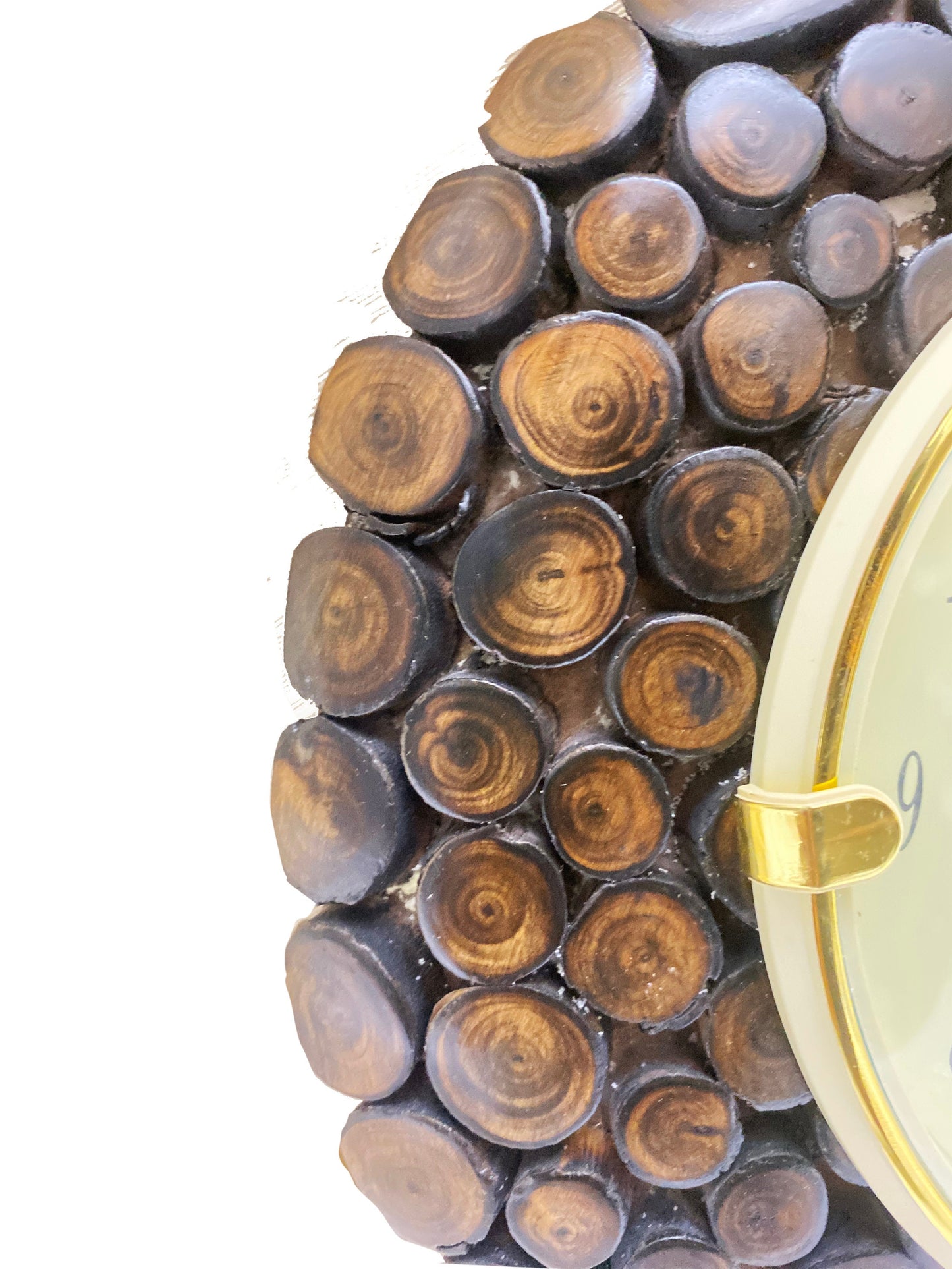 Handmade Wooden Round Wall Clock: Mid-Century Modern Design