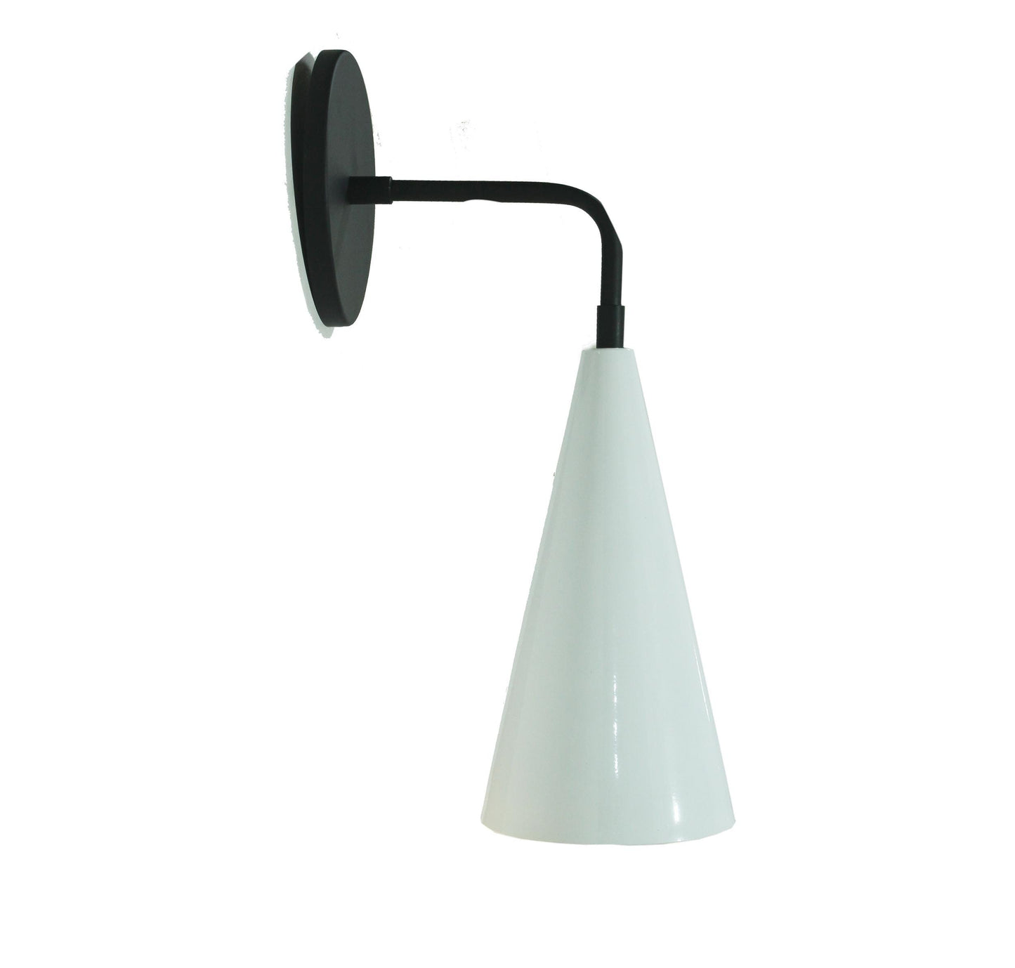 Handmade Italian Cone Wall Sconce: Mid-Century Modern Brass Shade