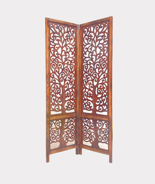 Mid century Tree style Wooden Folding Divider, Partition, Handmade Self standing screen
