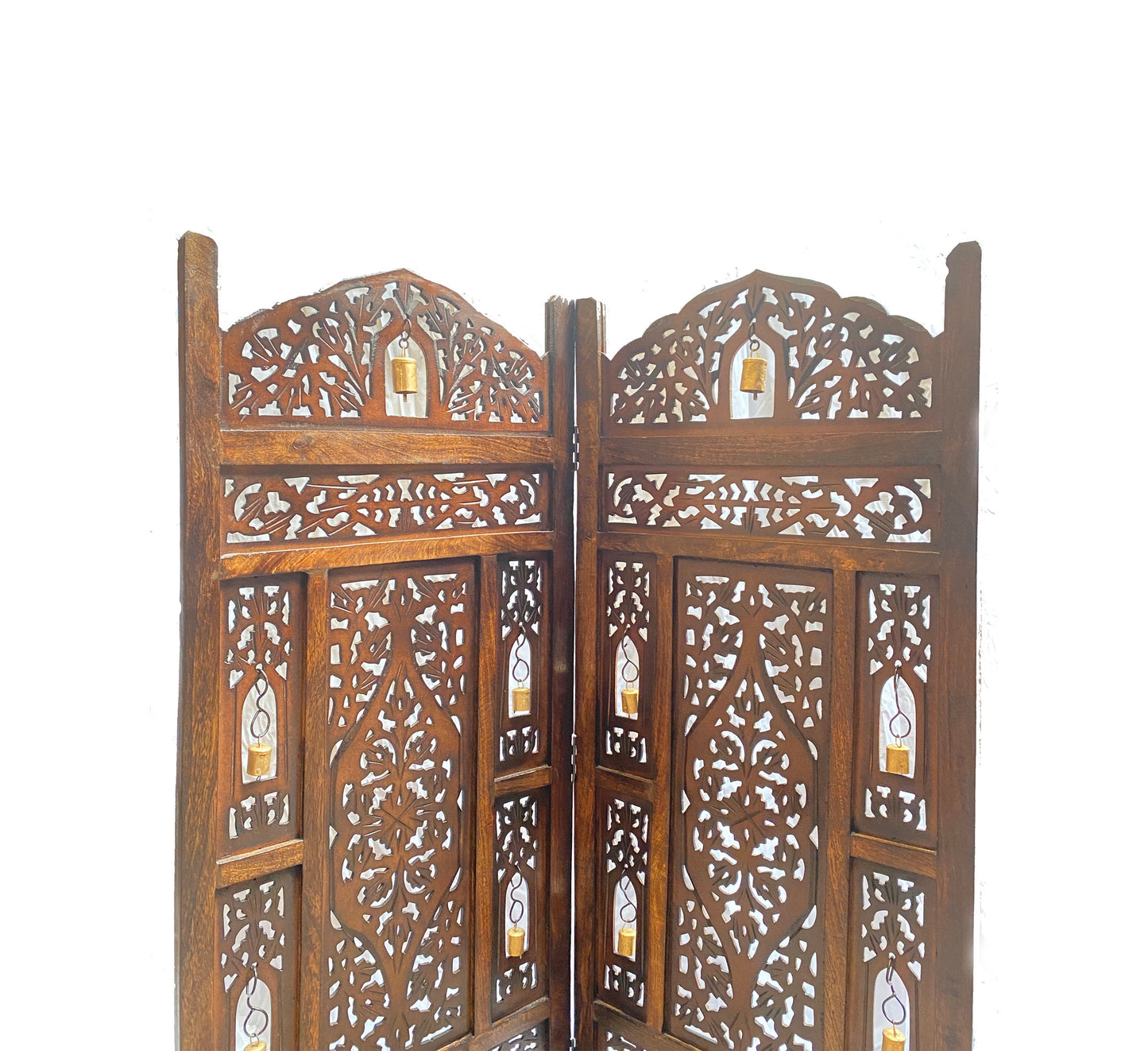 Mid century Bell Design Wooden Small Folding Divider, Partition, Handmade Self standing separator