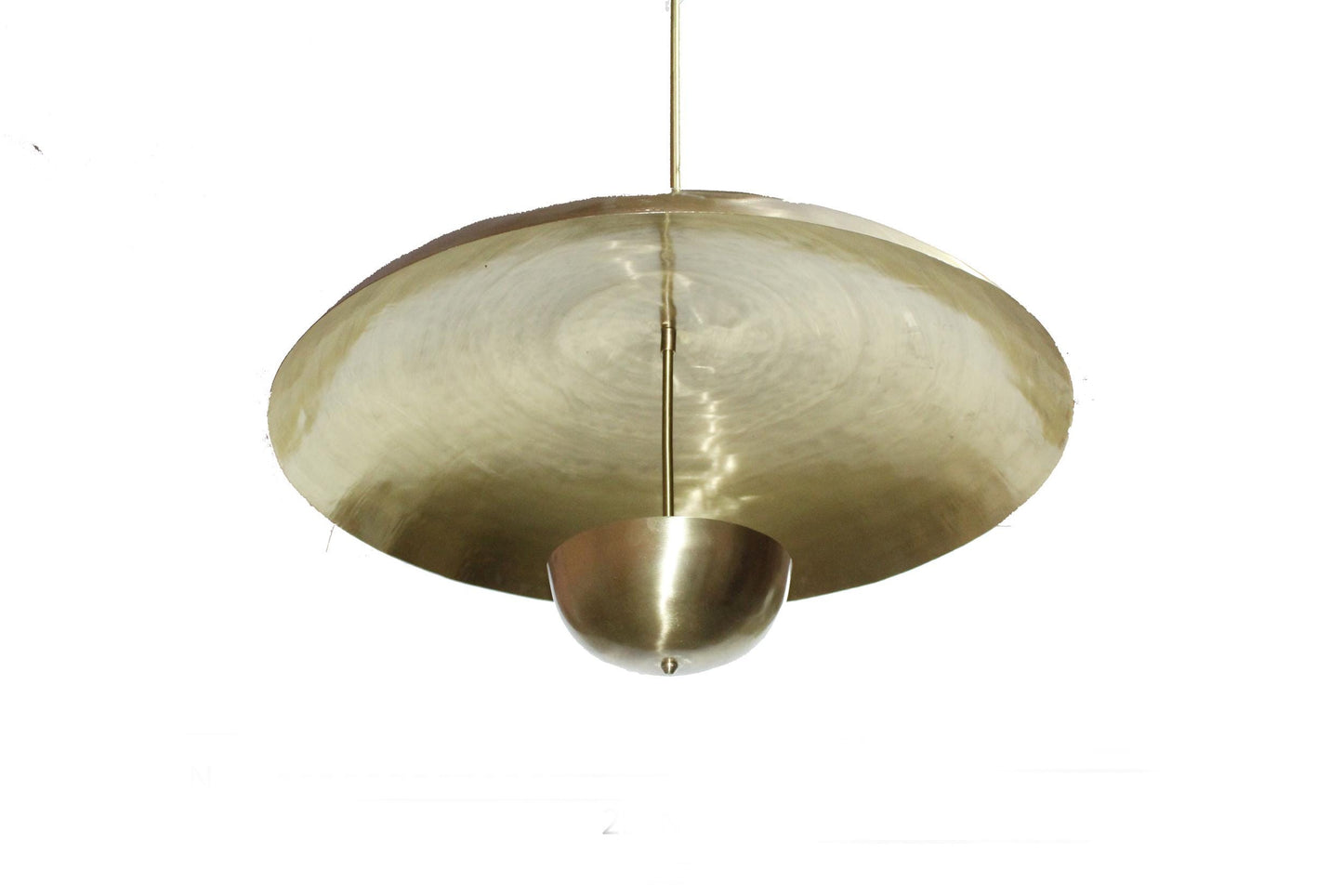 Handmade Brush Brass Pendant Light: Mid Century Modern Chandelier