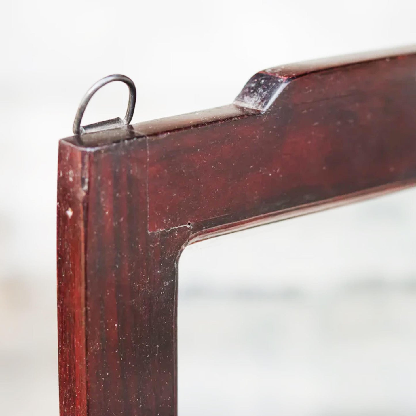 Handmade Wood Wall Mirror with Drawer: Mid-Century Wall Decor