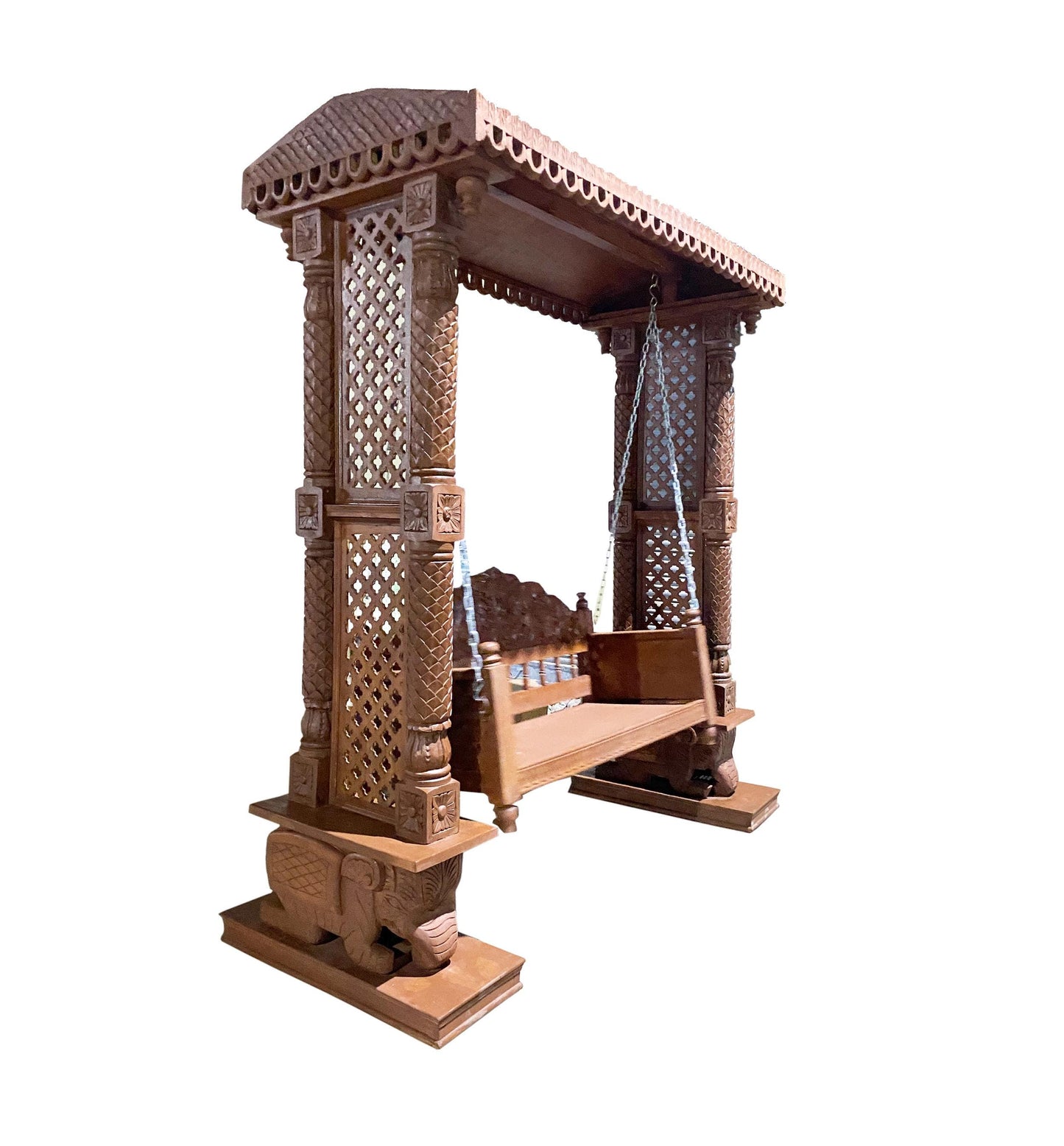 Handmade Teak Wood Swing: Traditional Jhula Decor