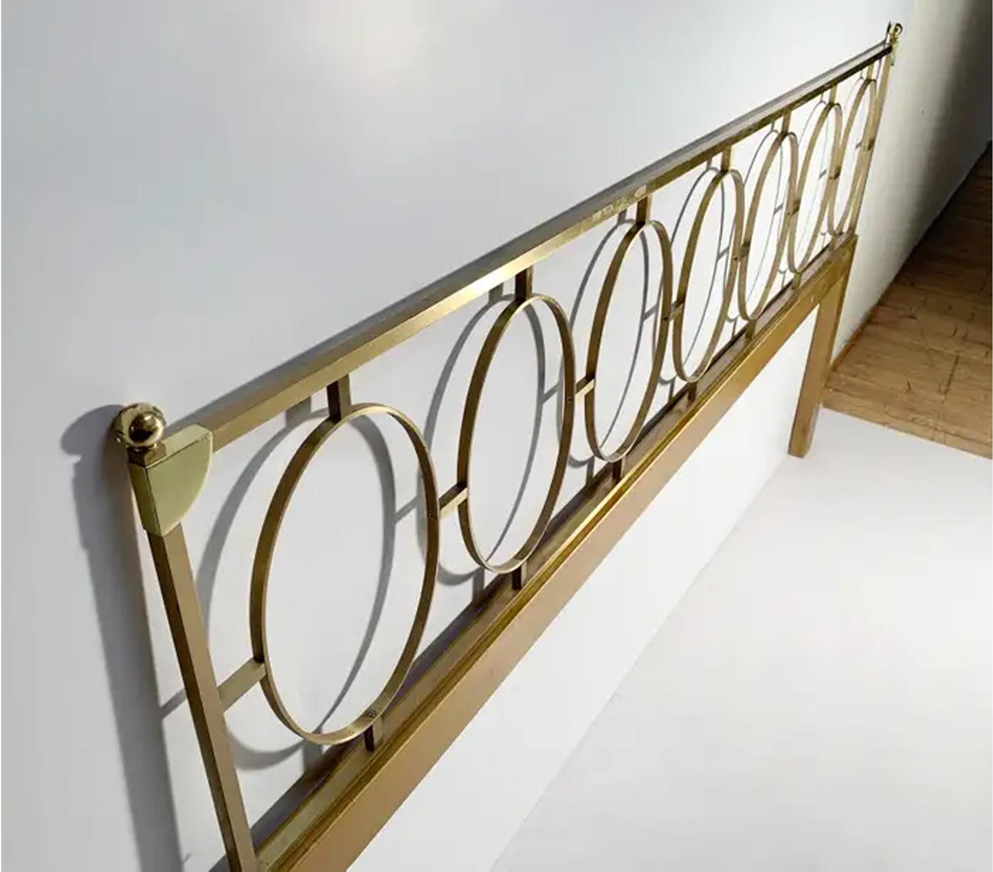 Mid Century Brass Headboard: Handmade Rococo Louis XV Style