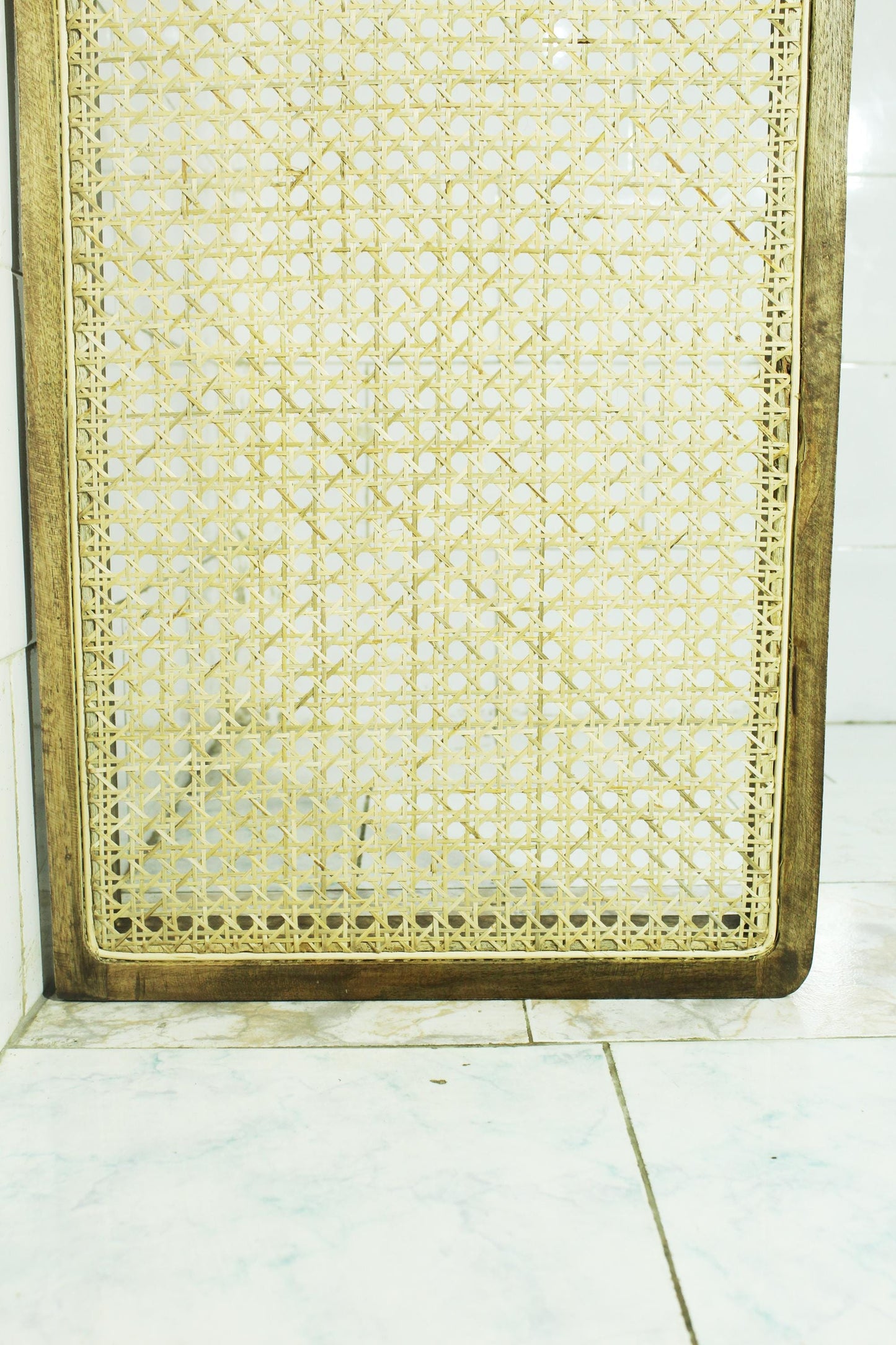 Mid century Rattan Panel, Solid Wood Cane Room Divider, Wood Partition, Slatted Room Divider Custom size also available