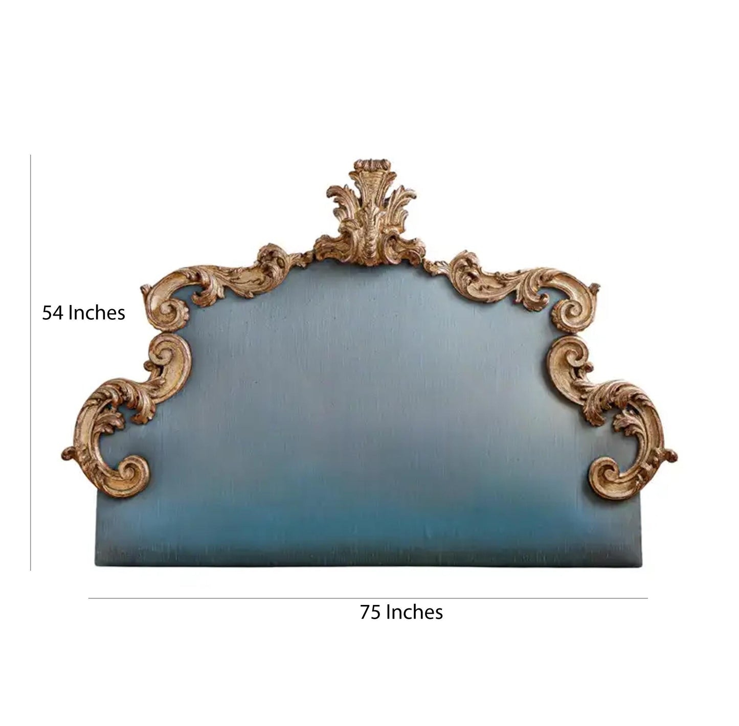 Handmade Gilt Wood King/Queen Headboard: Mid-Century Rococo Style