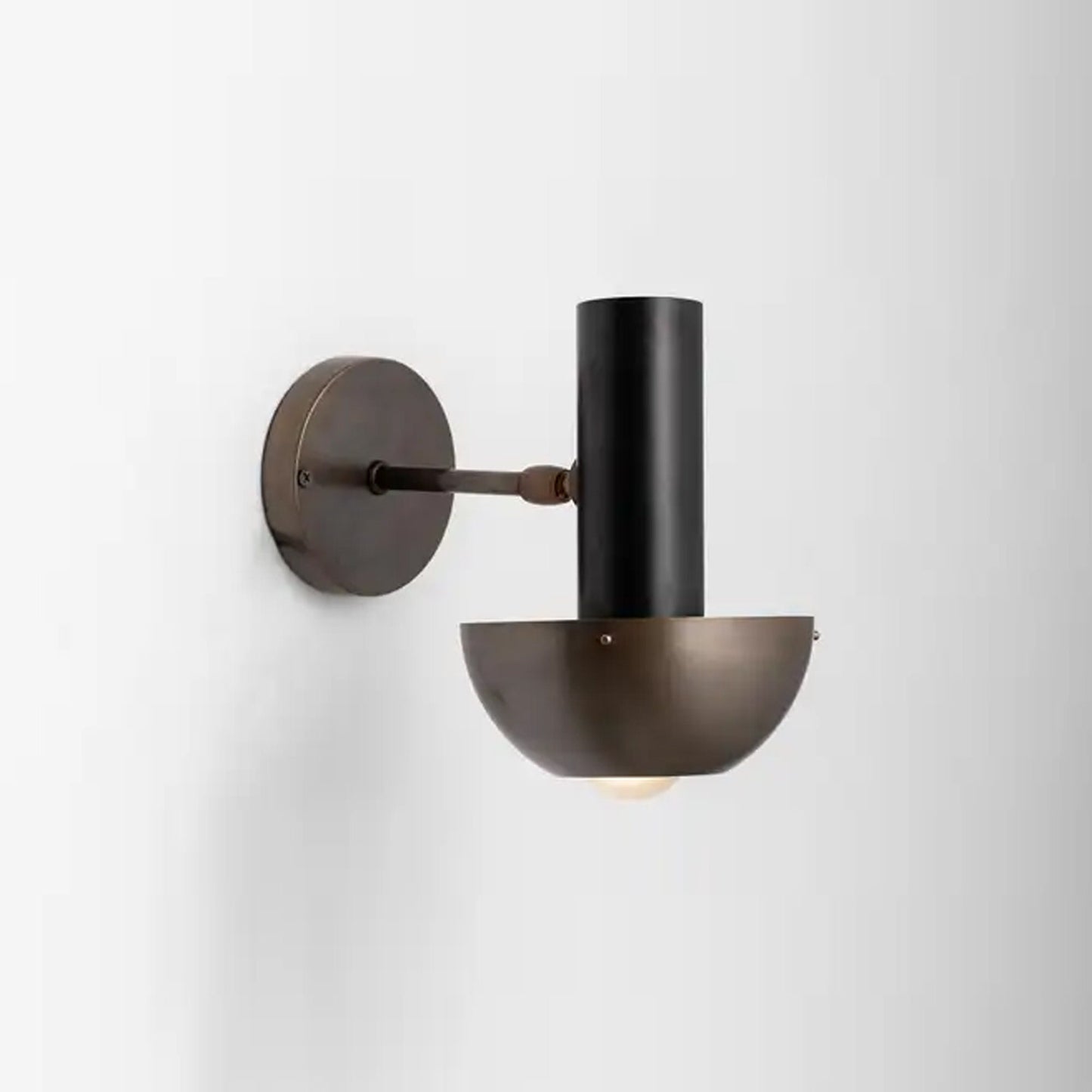 Italian Antique patina Brass Wall sconce, handmade modern black brass wall light fixture