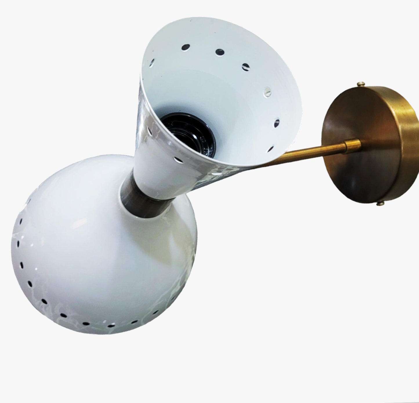 Handmade Italian Brass Wall Sconce: Mid-Century Modern Light Fixture