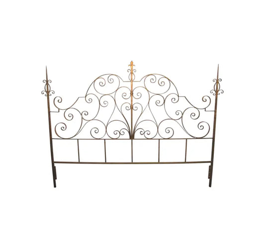 Handmade Gold Gilt Metal Headboard: Rococo Louis XV Style, King/Queen