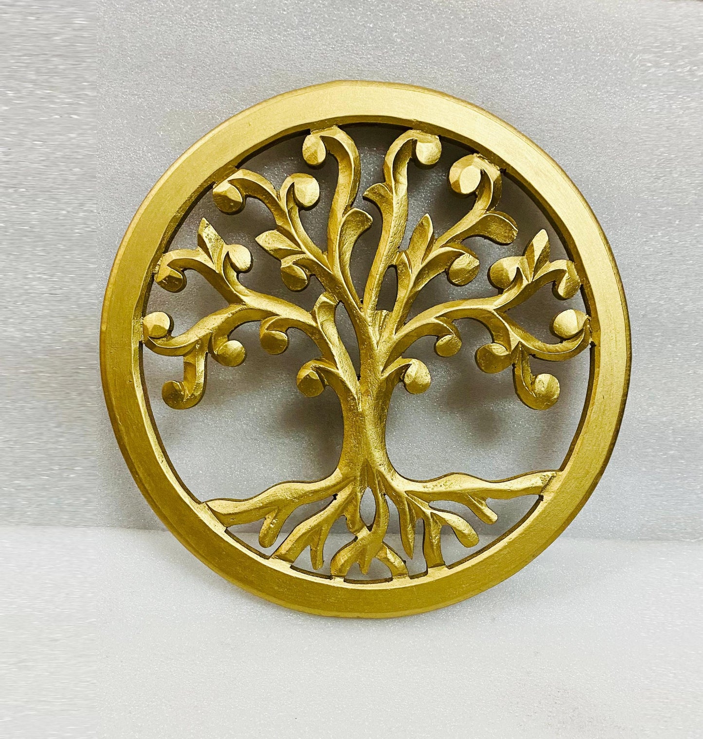 Handmade Gold Tree Wall Decor: Rustic Wooden Panels (Set of 2)