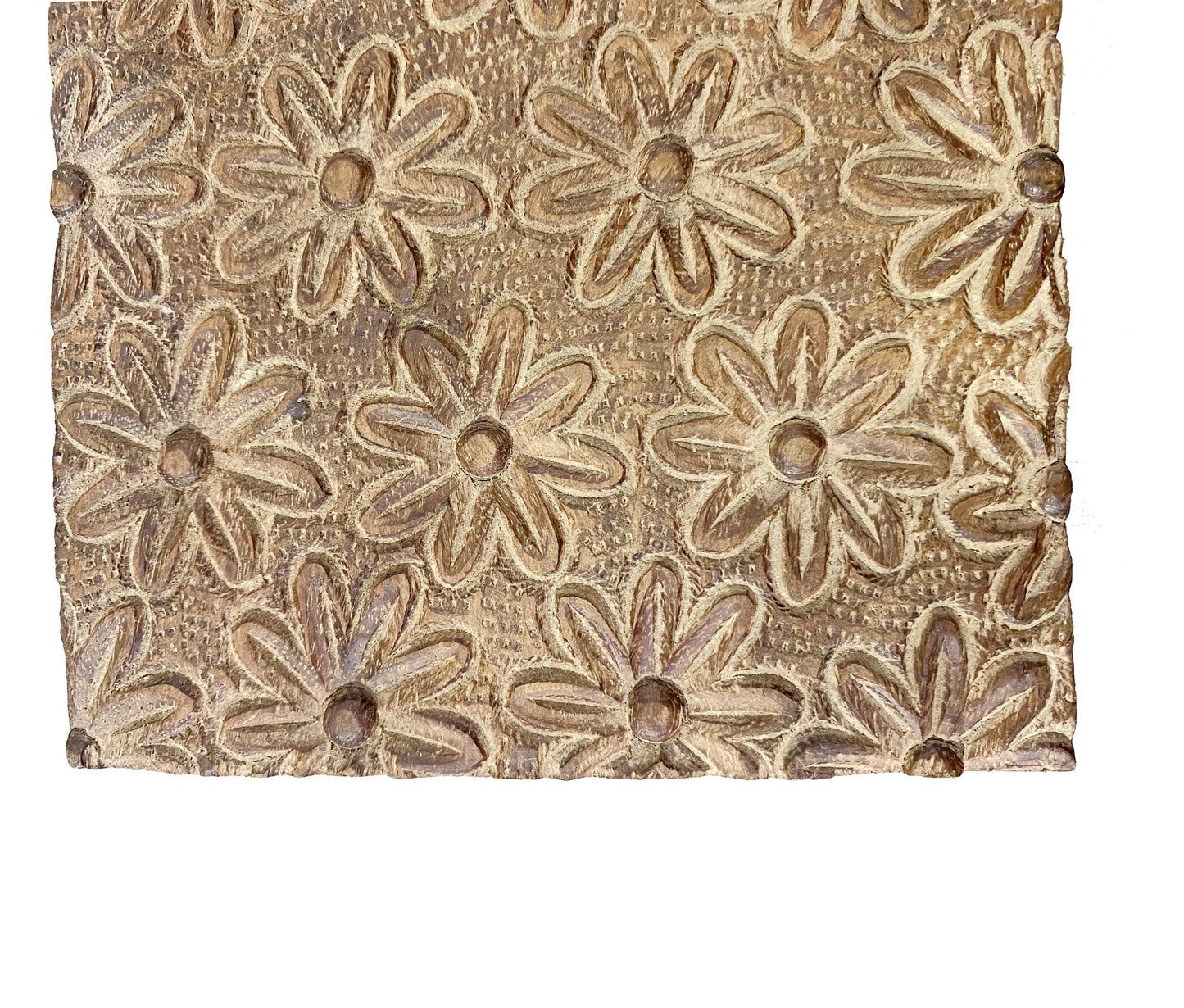 Handmade Wood Flower Carving Box: Mid-Century Jewelry Box