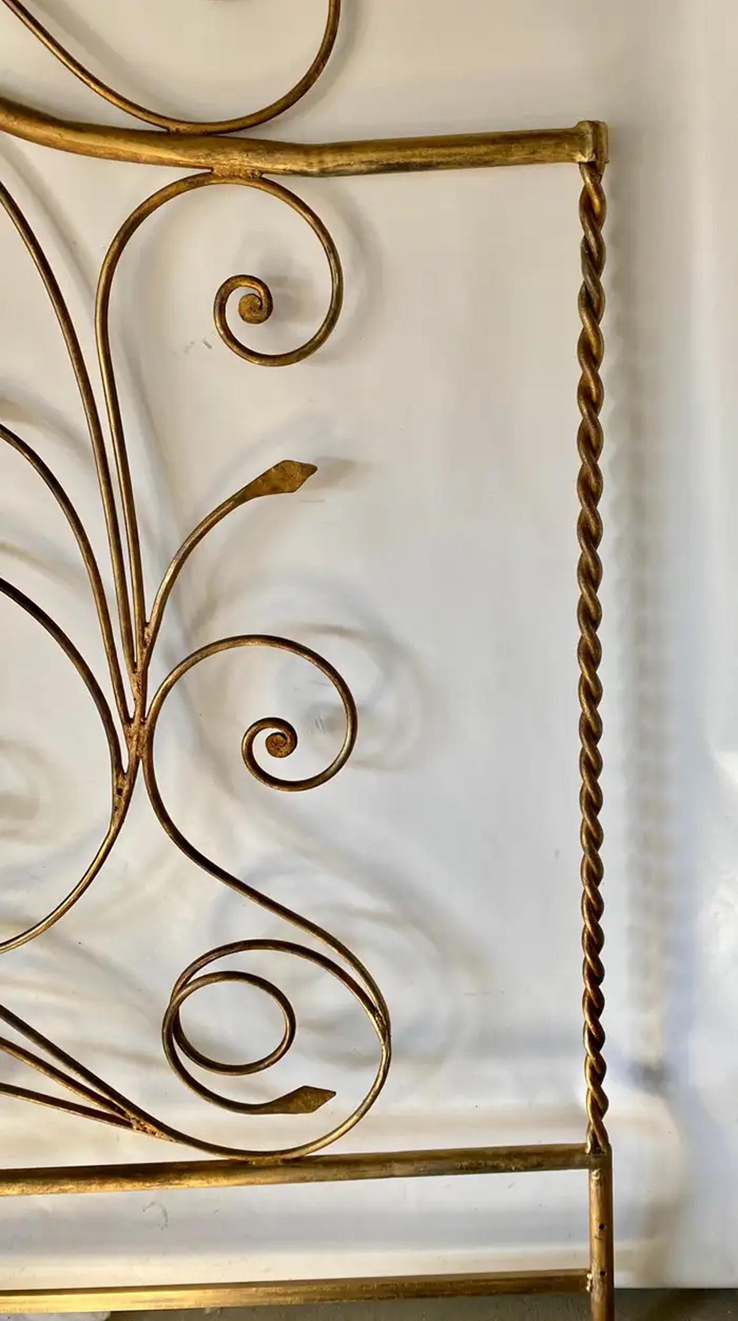 Hollywood Regency Metal Headboard: King/Queen French Louis XV Style