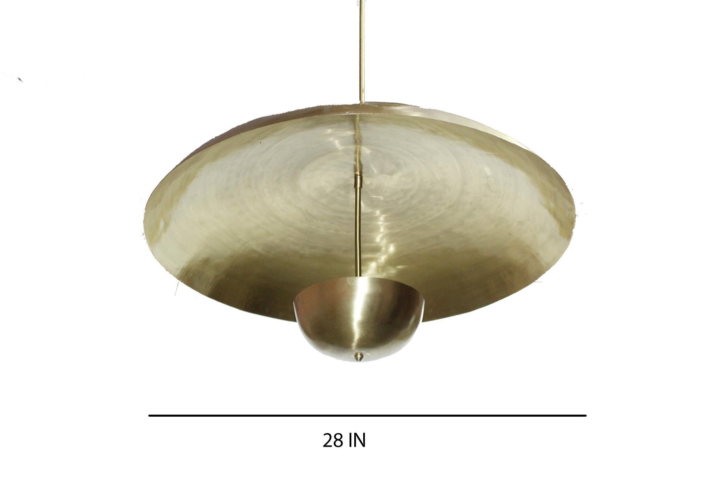 Handmade Brush Brass Pendant Light: Mid Century Modern Chandelier