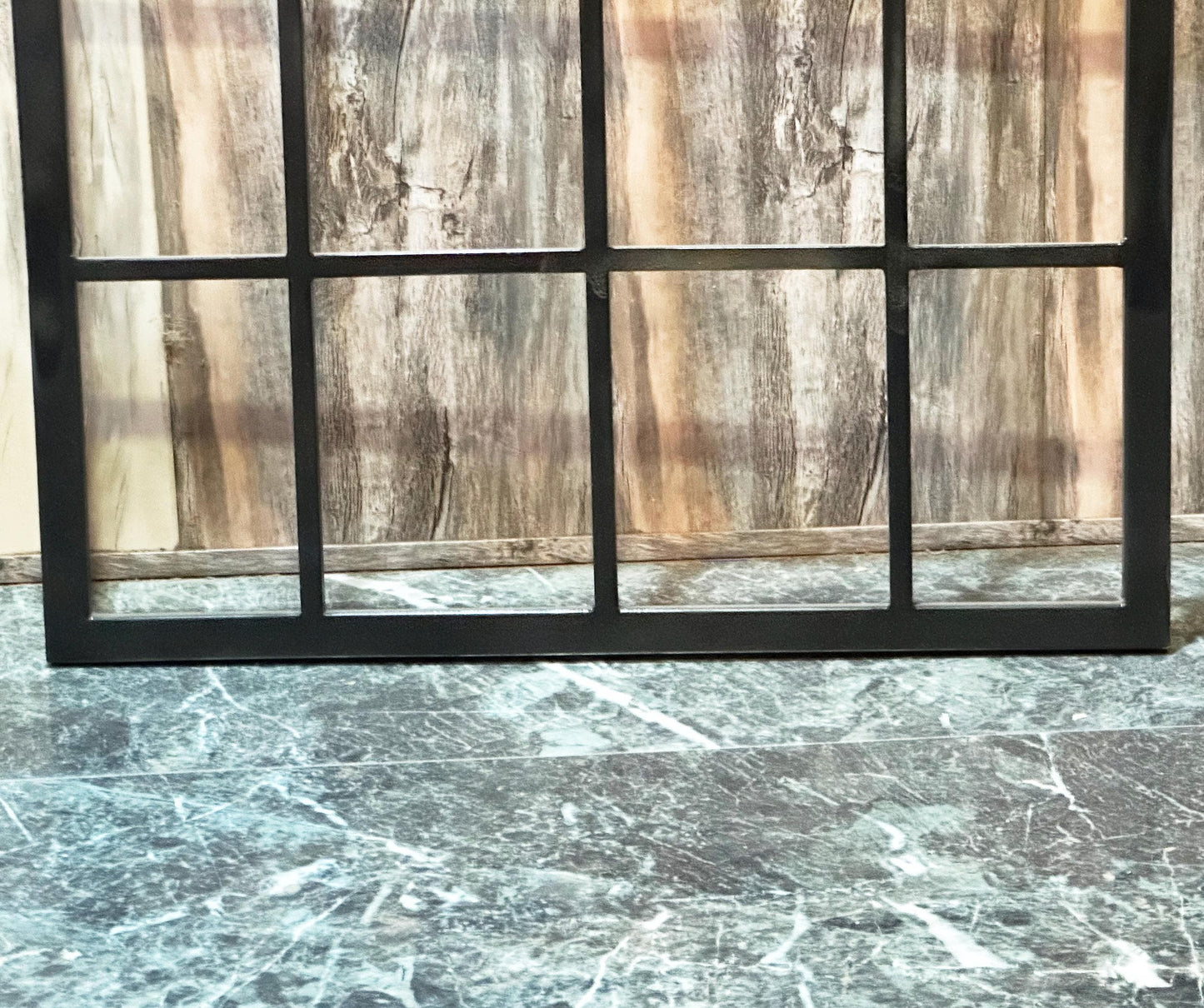 Handmade Moroccan Arched Window Frame: Black Metal Decorative Hanging