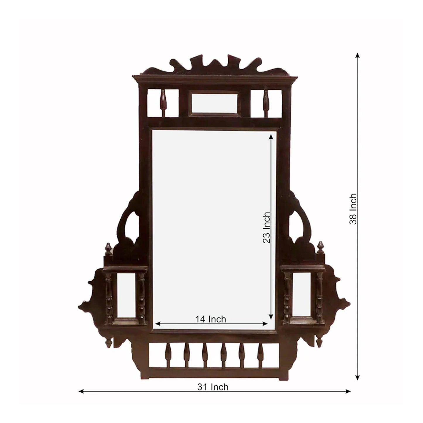 Handmade French Style Wood Wall Mirror Frame: 31x38 In