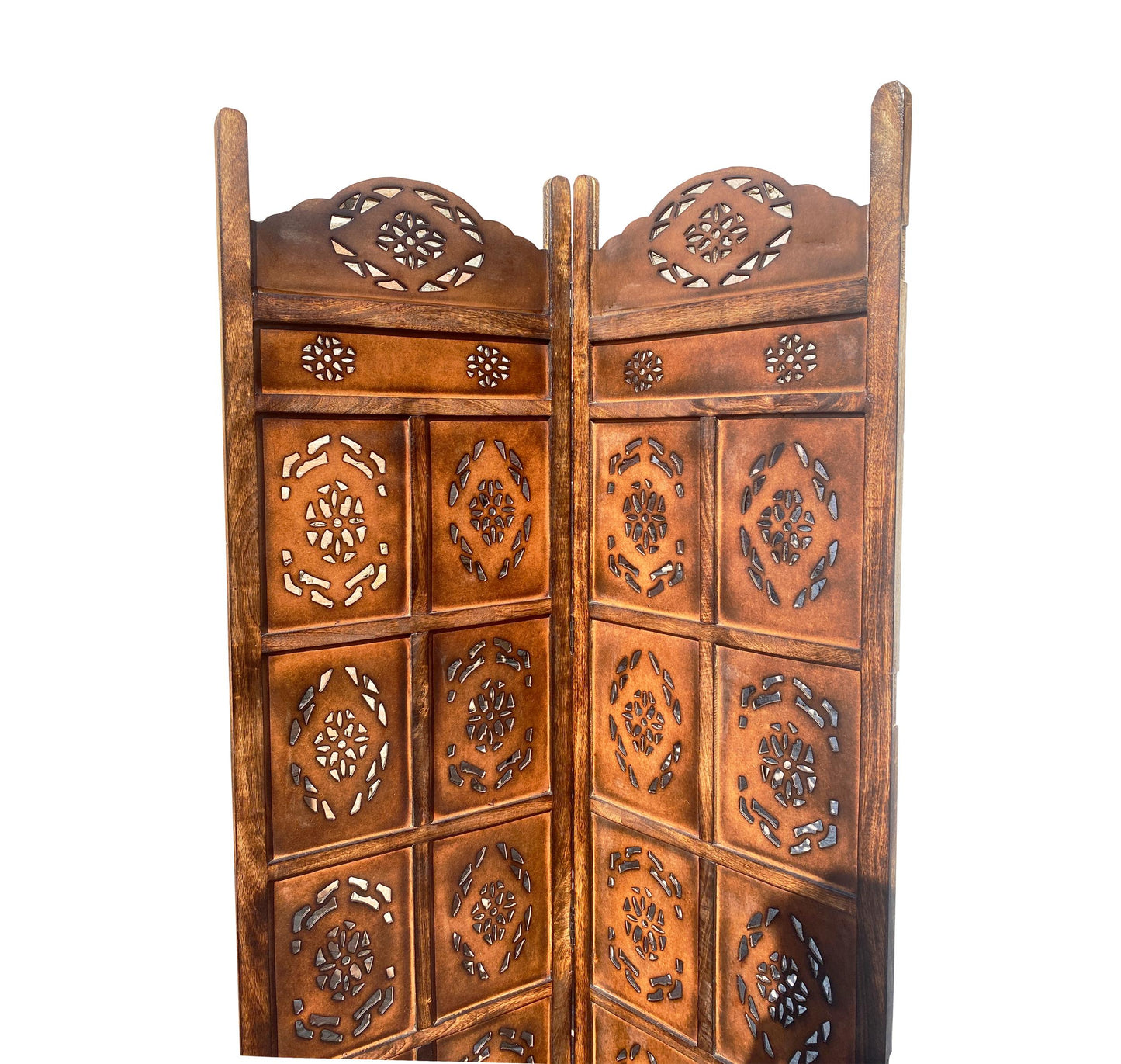 Mid century Design Round top Design Wooden Folding Divider, Partition, Handmade Self standing separator