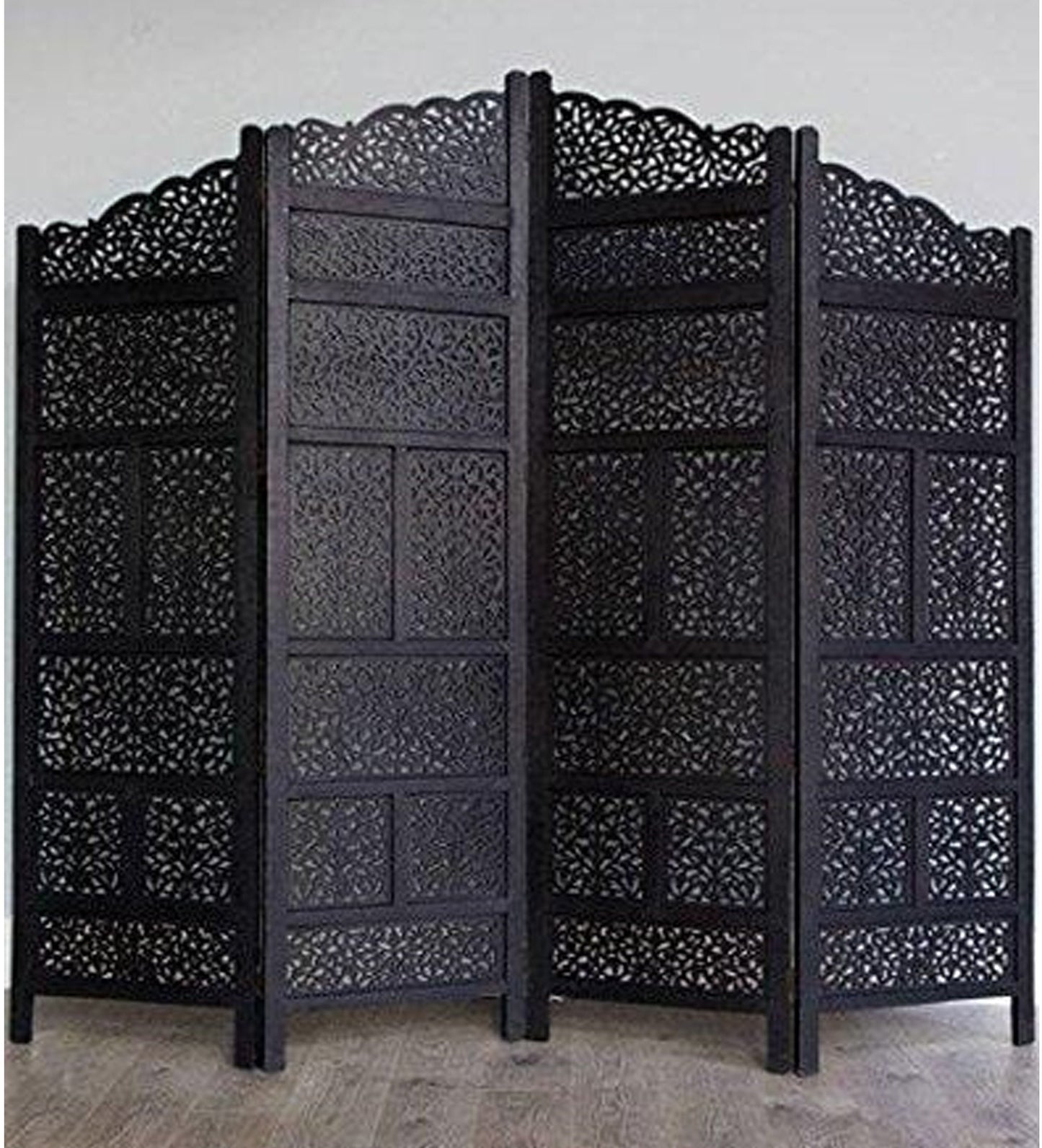 Handmade Wooden Room Divider: 4-Panel Folding Privacy Screen