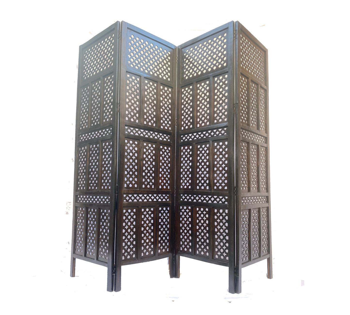 Mid century Walnut Wooden Folding Divider, Partition, Handmade Self standing saperater