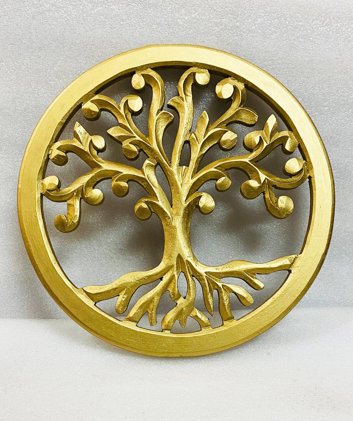 Handmade Gold Tree Wall Decor: Rustic Wooden Panels (Set of 2)