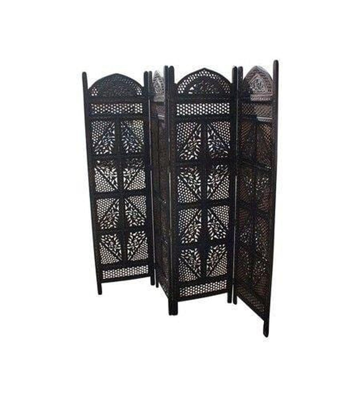 Mid-Century Modern Wooden Folding Room Divider - Handmade Partition