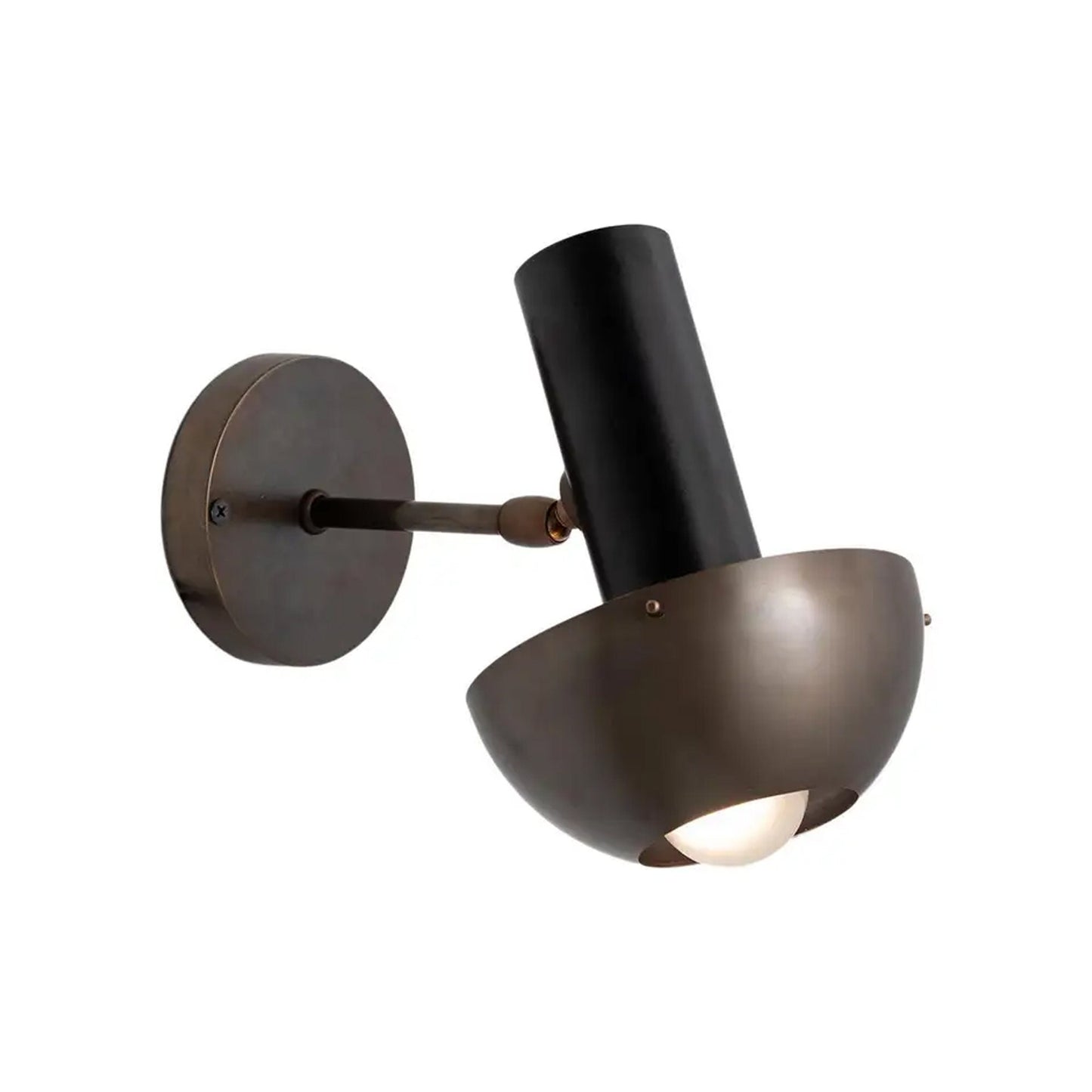 Italian Antique patina Brass Wall sconce, handmade modern black brass wall light fixture