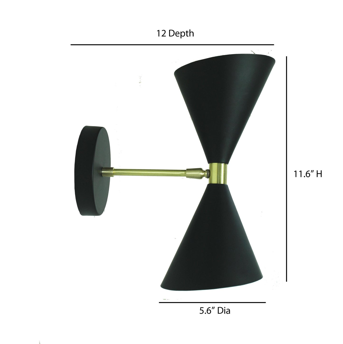 Handmade Brass 2-Light Wall Sconce - Mid-Century Modern Italian Lighting