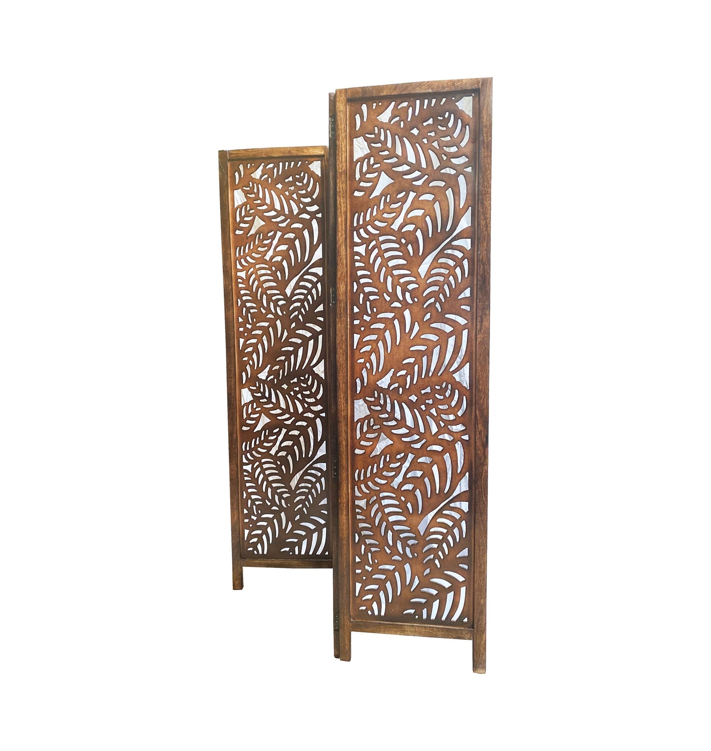 Leaves Design Wooden Folding Divider, Partition, Handmade Self standing separator