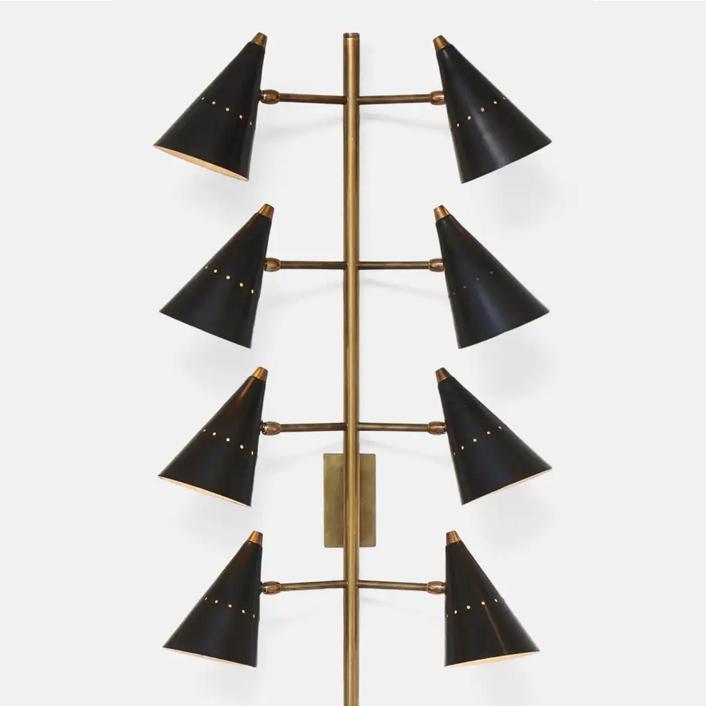 Stilnovo Style Brass Wall Sconce Pair: Handmade Modern Lighting