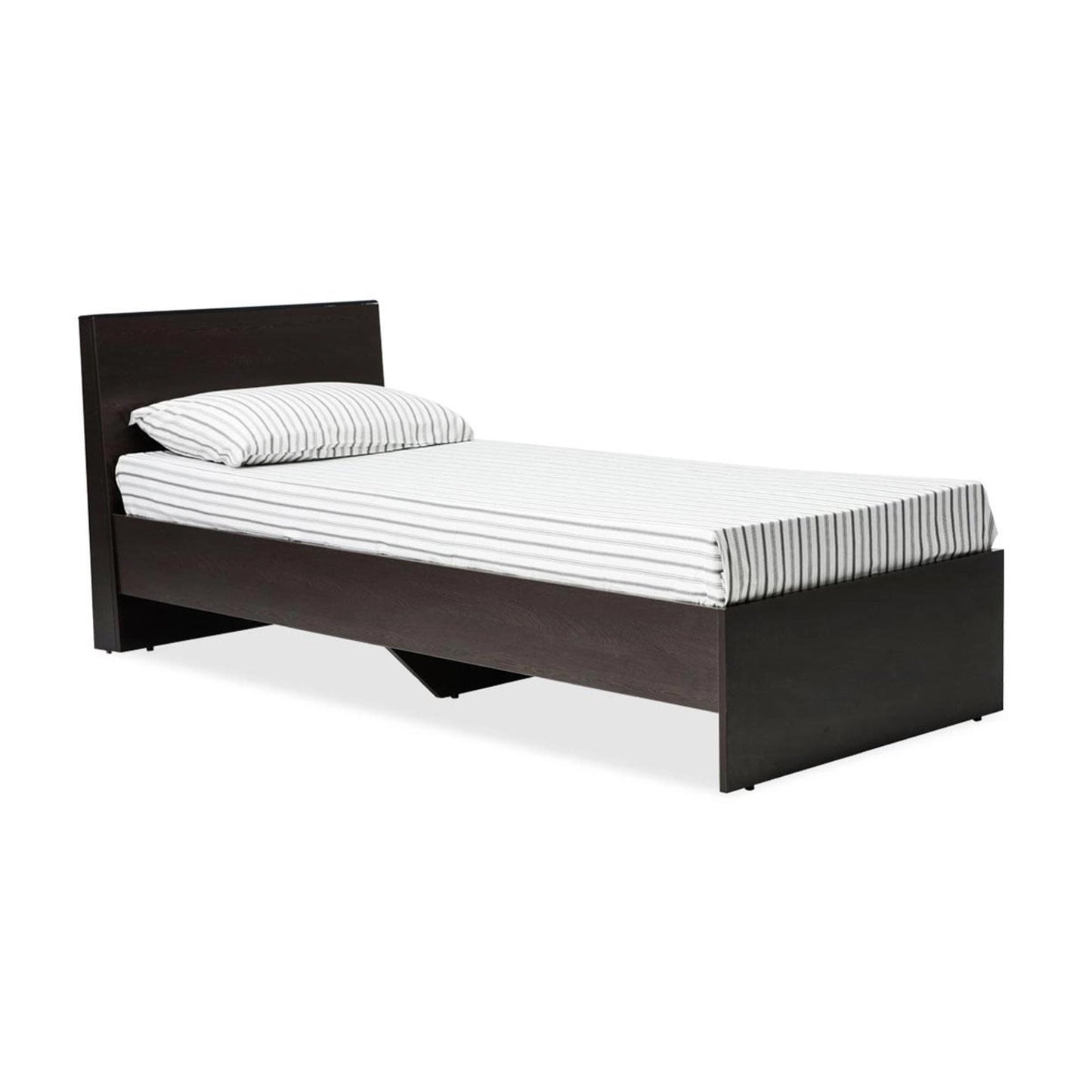 Mid Century Modern Twin Bed Frame: Handmade Walnut, Black Finish