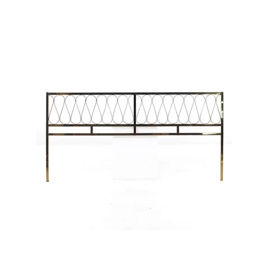 Mid-Century Modern Brass Headboard: Handmade King/Queen Size