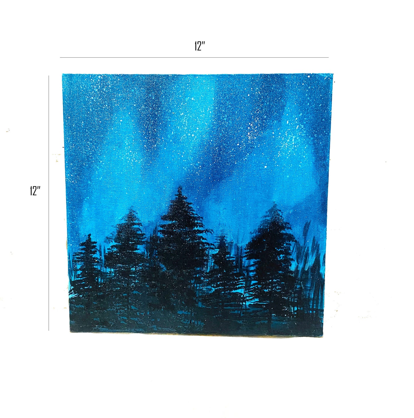Hand Painted Northern Lights Painting on canvas, Wall décor for home and office