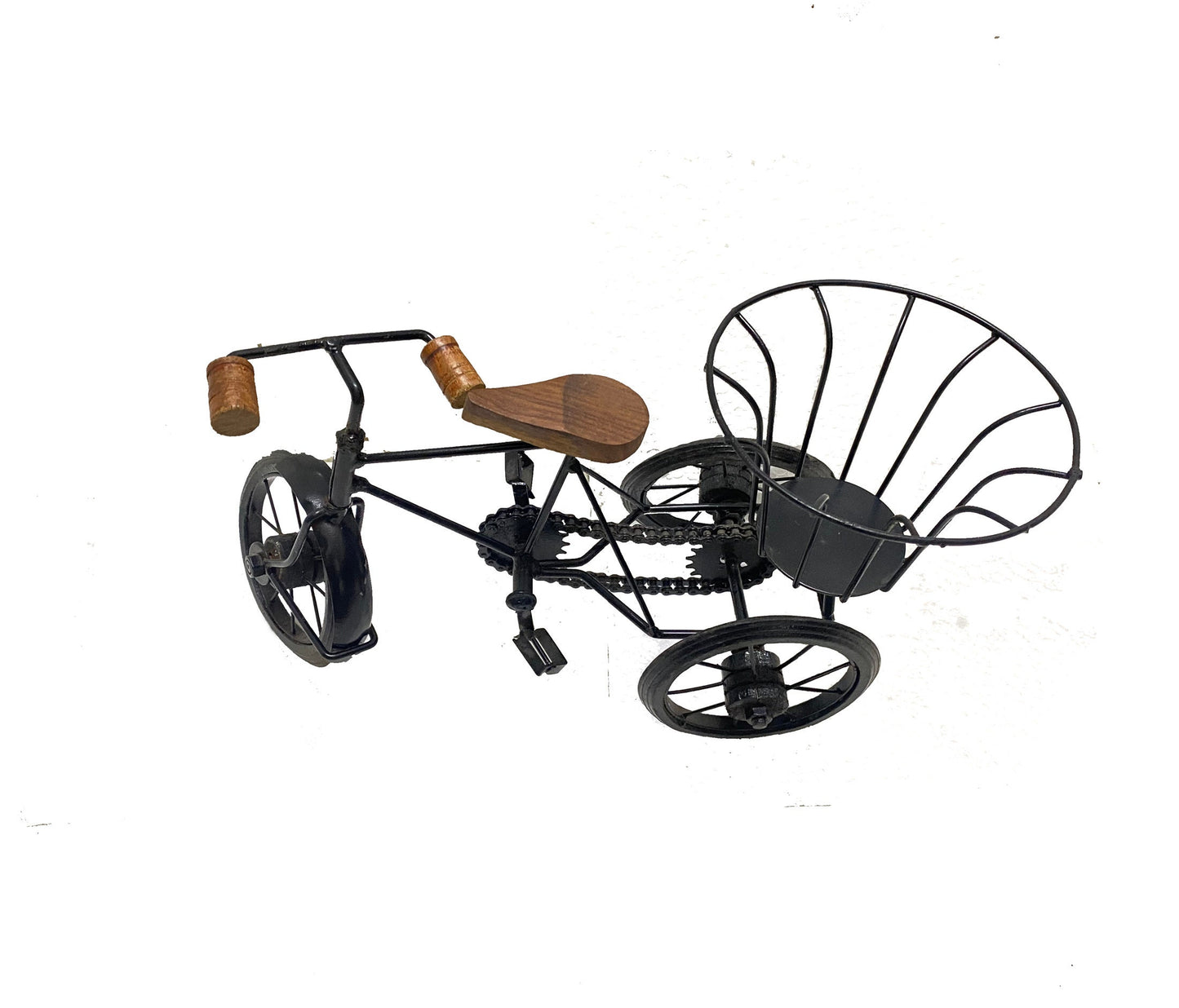 Metal and Wood Tricycle, Small tray or Flower pot, basket home décor