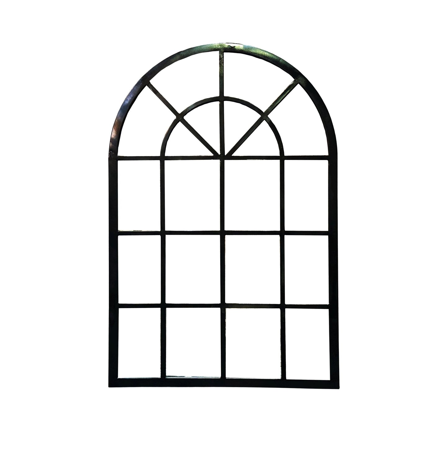 Handmade Moroccan Arched Window Frame: Black Metal Decorative Hanging