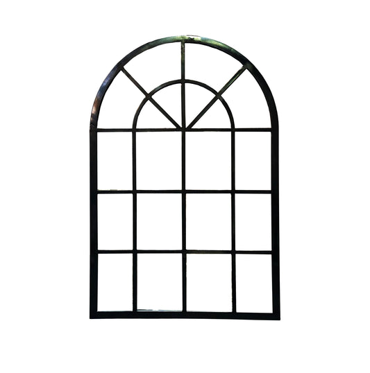 Handmade Moroccan Arched Window Frame: Black Metal Decorative Hanging
