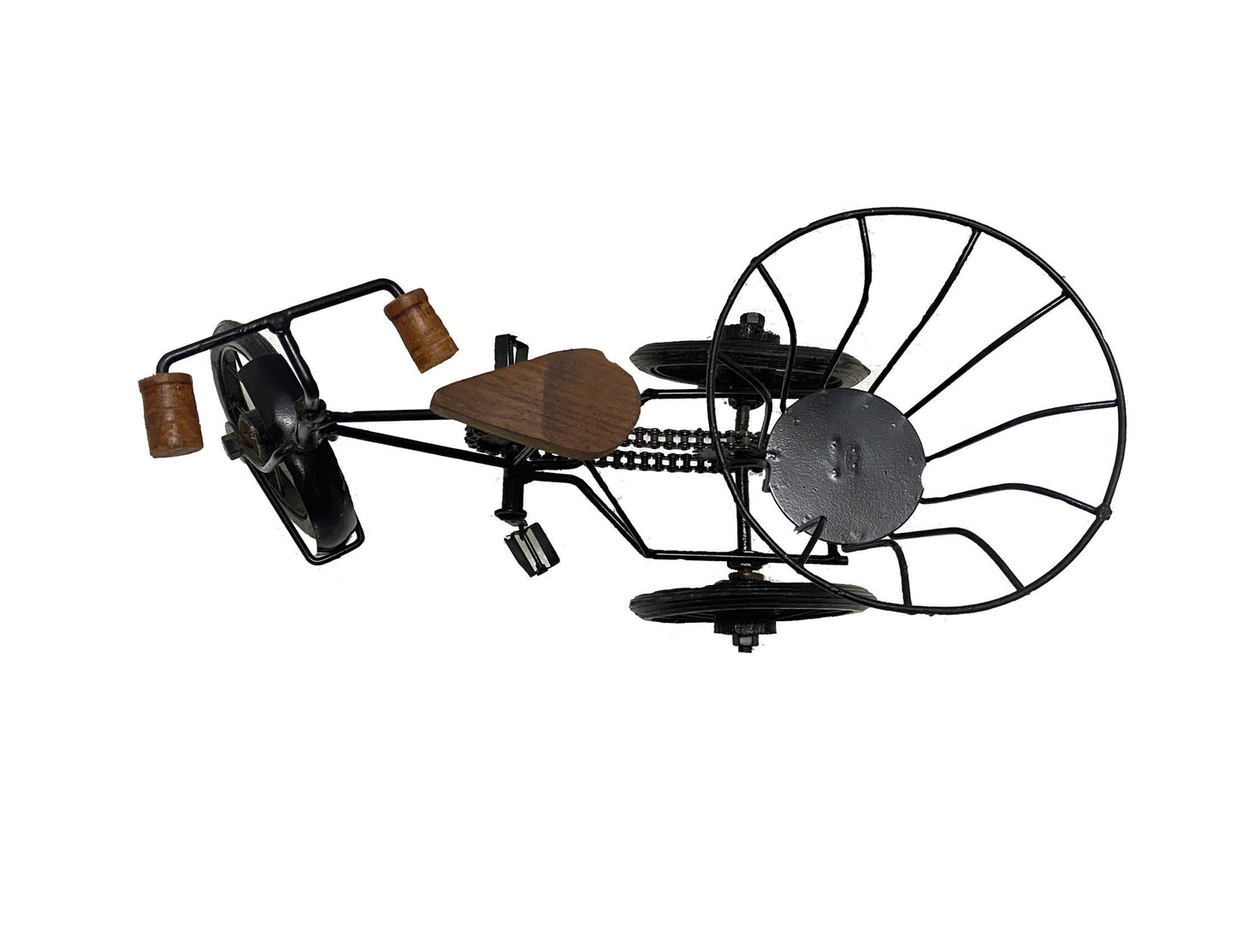 Metal and Wood Tricycle, Small tray or Flower pot, basket home décor