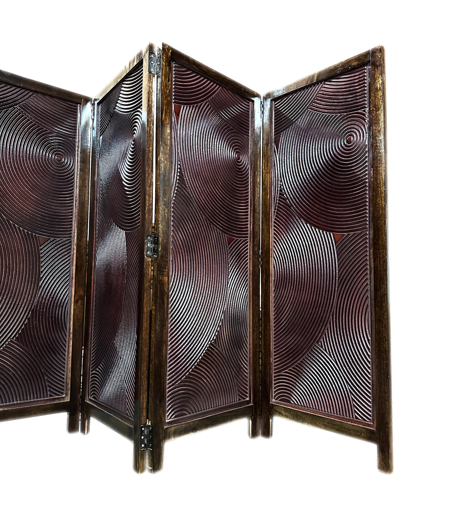 Mid-Century Modern Walnut Room Divider: Handmade Wooden Privacy Screen