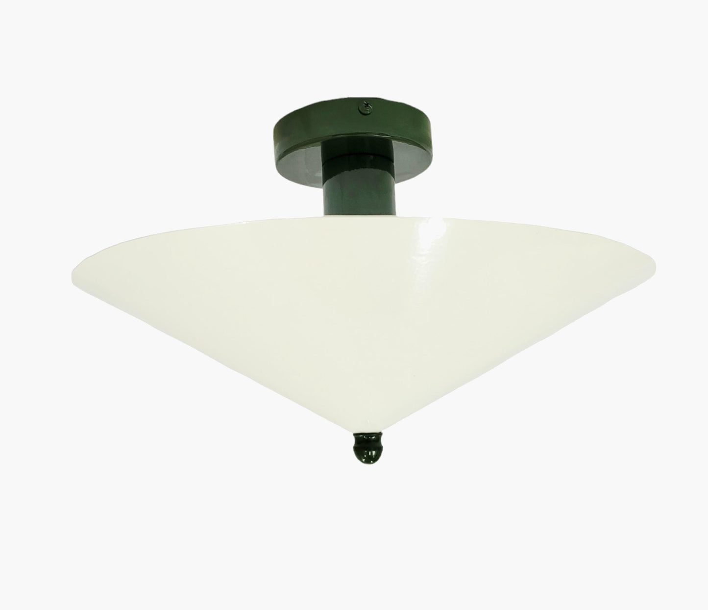 Handmade Brass 2-Light Flush Mount Ceiling Light: Mid-Century Italian Design