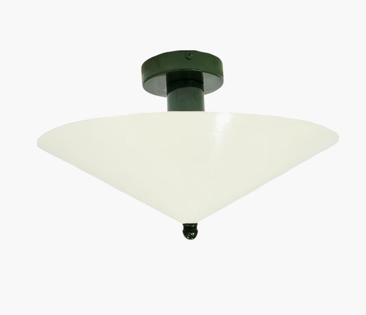 Handmade Brass 2-Light Flush Mount Ceiling Light: Mid-Century Italian Design